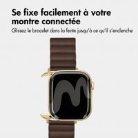 imoshion Bracelet magnétique en cuir synthétique Apple Watch | 44/45/46/49 mm - Marron