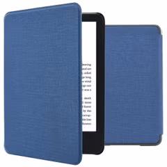 imoshion Étui de liseuse portefeuille Canvas Amazon Kindle (2024) / Amazon Kindle (2022) 11th gen - Bleu foncé