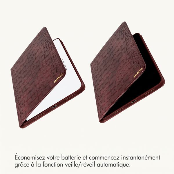 Selencia Coque Croco Apple iPad Air 11 pouces (2026) M4 / (2025) M3 / (2024) M2 / Air 5 (2022) / Air 4 (2020) - Burgundy