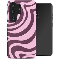Selencia Coque arrière Vivid avec MagSafe Samsung Galaxy S26 Ultra - Wavy Swirl Pink Plum