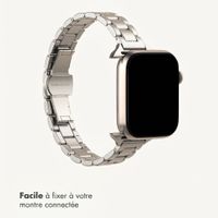 Selencia Bracelet à maillons fin en acier Apple Watch | 38/40/41/42 mm - Lumière stellaire