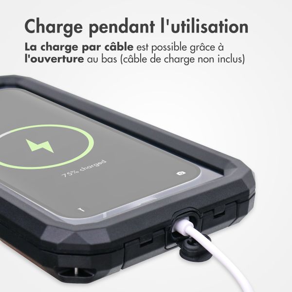 imoshion Support de téléphone premium pour vélo - Résistant aux éclaboussures - Rotation à 360° - Universel - Noir