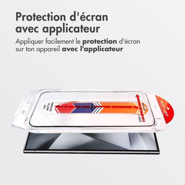 Accezz Protecteur d'écran en verre trempé + Applicateur Samsung Galaxy S24 Ultra