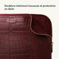 Selencia Pochette ordinateur Croco 13 pouces - Burgundy