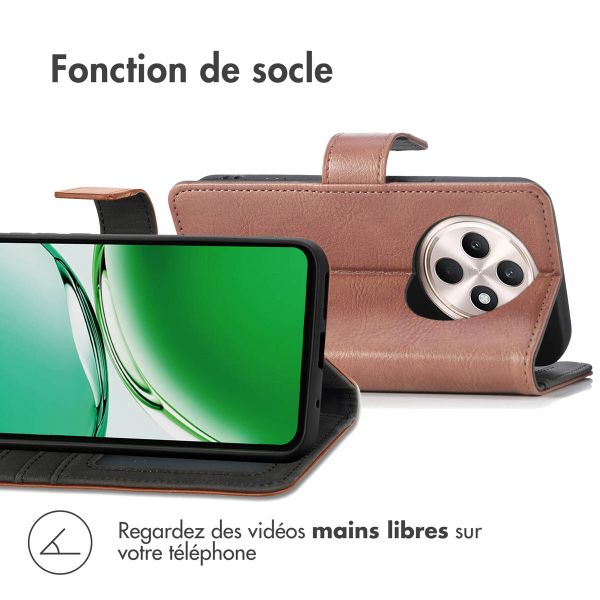 imoshion Étui de télephone portefeuille de luxe Oppo Reno 12F 5G - Marron