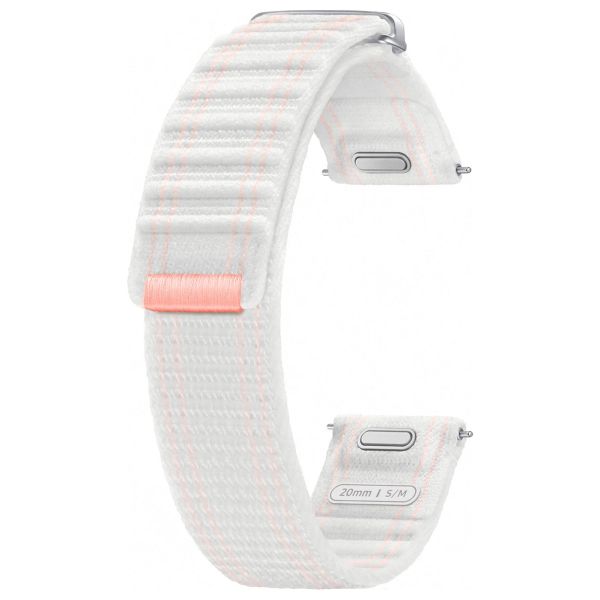 Samsung Bracelet en tissu original Samsung Galaxy Watch 4 / 5 / 6 / 7 / FE (20 mm) - Taille S/M - White Sand