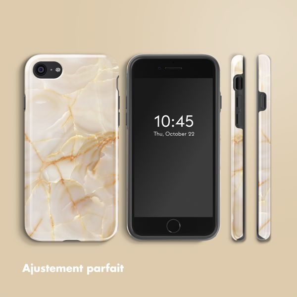 Selencia Coque arrière Vivid Apple iPhone SE (2022 / 2020) / 8 / 7 - Golden Beige Marble