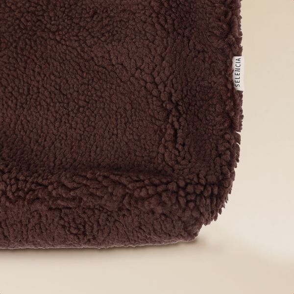 Selencia Sac Fourre-tout Zaya - Teddy Sac Ordinateur 16 pouces - Choco Brown
