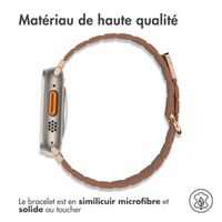 imoshion Bracelet en cuir magnétique Apple Watch | 44/45/46/49 mm - Marron