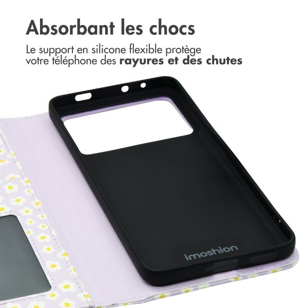 imoshion Étui de télephone portefeuille Design Xiaomi Poco X6 Pro - White Daisy