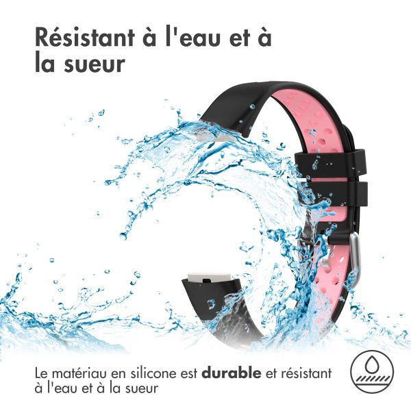 imoshion Bracelet sport silicone Fitbit Luxe - Noir & Rose