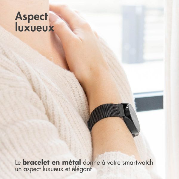 imoshion Bracelet magnétique milanais  - Connexion universelle 22 mm - Taille M - Noir