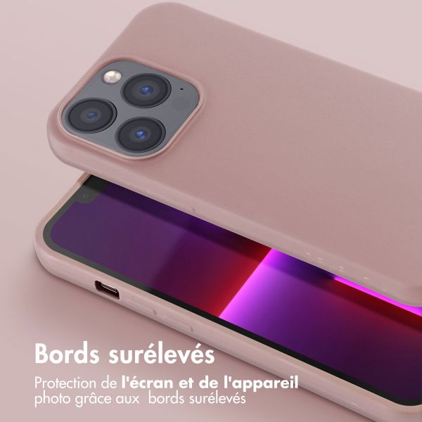 Selencia Coque silicone avec cordon amovible Apple iPhone 13 Pro - Sand Pink