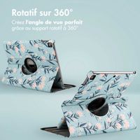 imoshion Coque tablette Design rotatif à 360° Apple iPad 9 (2021) 10.2 pouces / iPad 8 (2020) 10.2 pouces / iPad 7 (2019) 10.2 pouces - Flowers