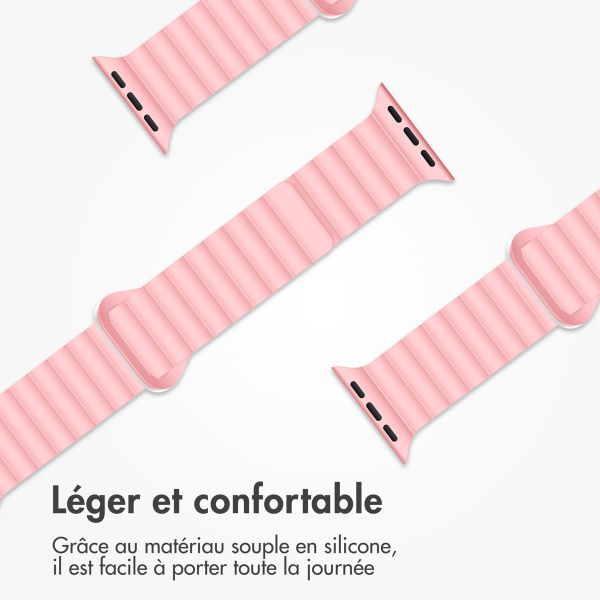 imoshion Bracelet en silicone magnétique Apple Watch | 38/40/41/42 mm - Rose & Blanc