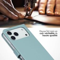 Selencia Étui portefeuille en cuir véritable Apple iPhone 17 Pro Max - Marron clair