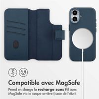 Accezz Étui de télephone portefeuille en cuir 2-en-1 avec MagSafe Apple iPhone 17 - Nightfall Blue