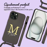 Coque Color MagSafe avec cordon amovible et photo et/ou texte personnalisés Apple iPhone 15 - Lettre