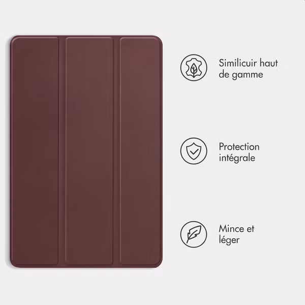 imoshion Coque tablette Trifold Apple iPad 9 (2021) 10.2 pouces / iPad 8 (2020) 10.2 pouces / iPad 7 (2019) 10.2 pouces - Bordeaux