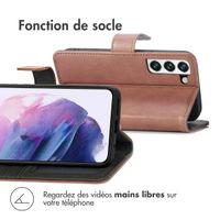 imoshion Étui de télephone portefeuille de luxe Samsung Galaxy S22 - Marron