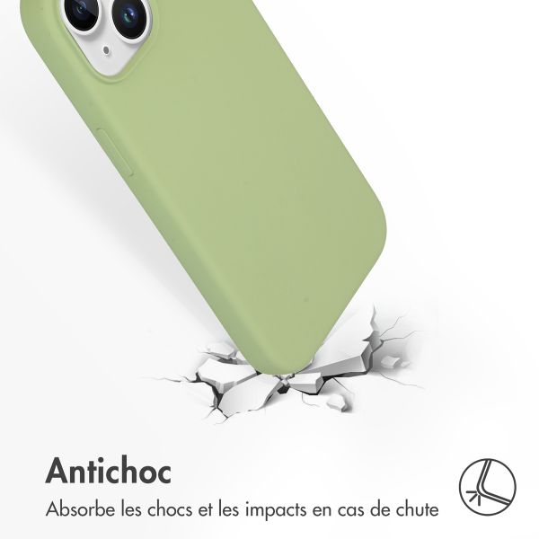 Accezz Coque Liquid Silicone Apple iPhone 15 - Vert