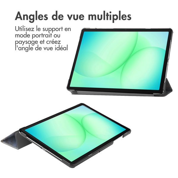 imoshion Coque tablette Design Trifold Samsung Galaxy Tab A11 Plus - Black Marble