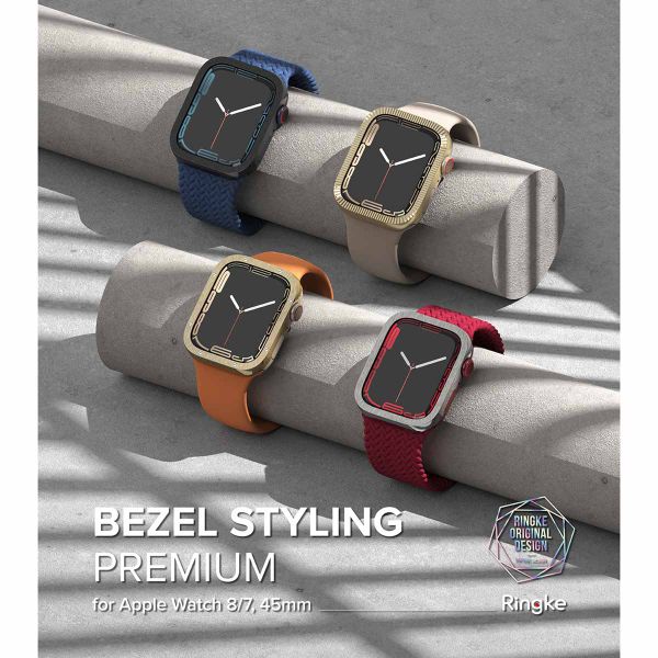 Ringke Style de lunette Apple Watch 7 / 8 / 9 - 45 mm - Matte Curve Gold