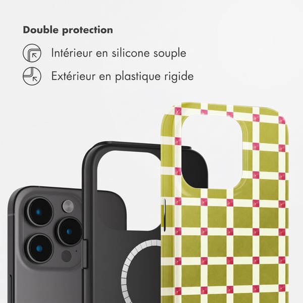Selencia Coque arrière Vivid avec MagSafe Apple iPhone 15 Pro - Check This Olive