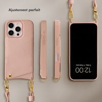 Selencia Coque de télephone Nova avec cordon et porte-cartes Apple iPhone 16 Pro - Dusty Rose