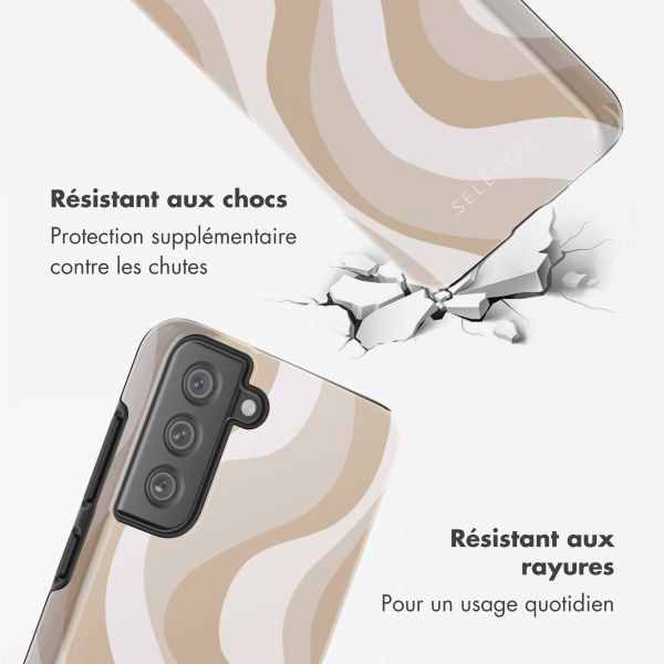 Selencia Coque arrière Vivid Samsung Galaxy S21 FE - Desert Waves Beige