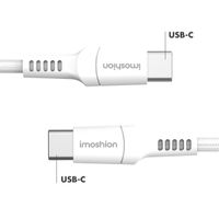 imoshion Braided USB-C vers câble USB-C - 0,5 mètre - Blanc