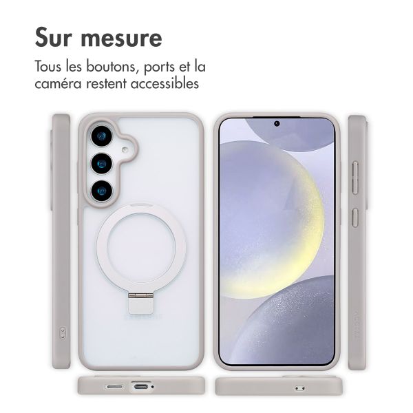 Accezz Coque Ring Stand avec MagSafe Samsung Galaxy S25 Plus - Gris