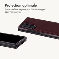 imoshion Étui arrière MagSafe en cuir synthétique avec porte-cartes Samsung Galaxy Z Fold 8 Ultra - Wine Red