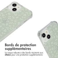 imoshion Coque Design avec cordon Apple iPhone 14 - Smoke Green Flowers