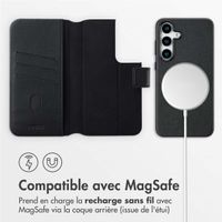Accezz Étui de télephone portefeuille en cuir 2-en-1 avec MagSafe Samsung Galaxy S25 Plus - Onyx Black