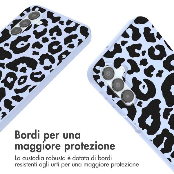 imoshion Coque design en silicone avec cordon Samsung Galaxy A15 (5G/4G) - Animal Lila
