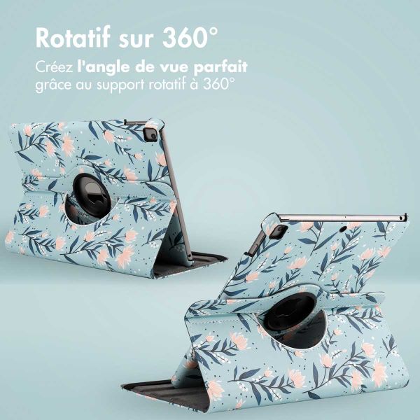 imoshion Coque tablette Design rotatif à 360° Apple iPad 9 (2021) 10.2 pouces / iPad 8 (2020) 10.2 pouces / iPad 7 (2019) 10.2 pouces - Flowers