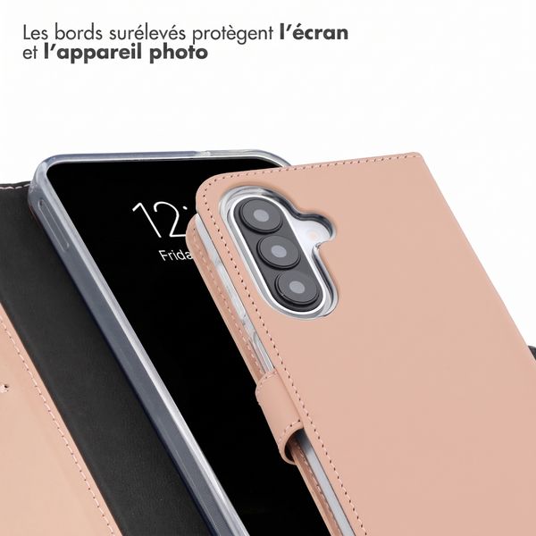 Selencia Étui portefeuille en cuir véritable Samsung Galaxy A27 (5G) - Dusty Pink