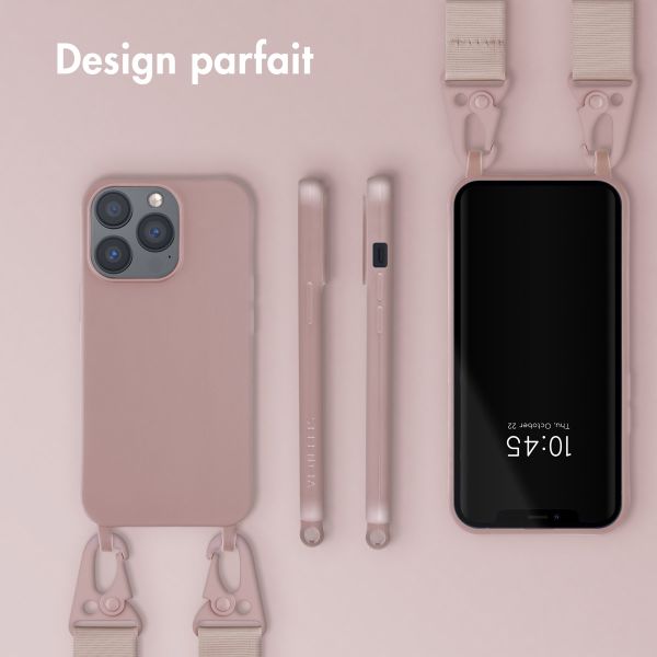 Selencia Coque silicone avec cordon amovible Apple iPhone 13 Pro - Sand Pink