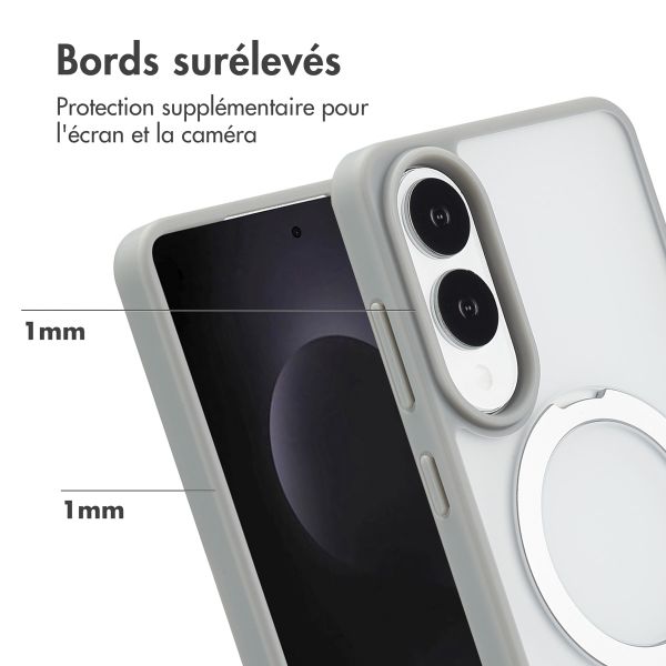 Accezz Coque Ring Stand avec MagSafe Samsung Galaxy S25 Edge - Gris