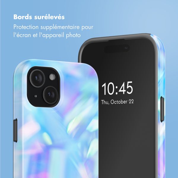 Selencia Coque arrière Vivid avec MagSafe Apple iPhone 15 - Holographic Blue Dream