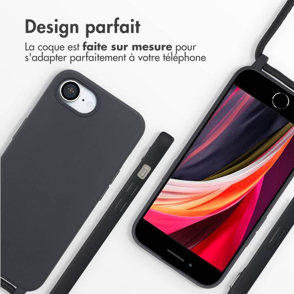 imoshion Coque en silicone avec cordon Apple iPhone 17e / 16e - Noir