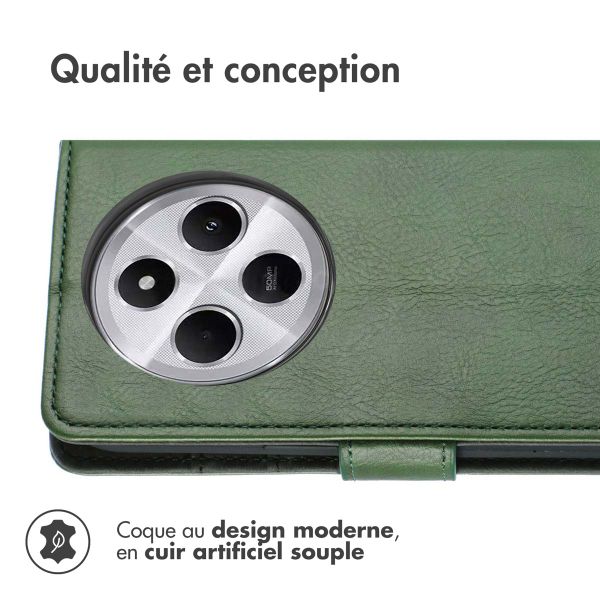 imoshion Étui de télephone portefeuille de luxe Xiaomi Redmi 14C - Vert