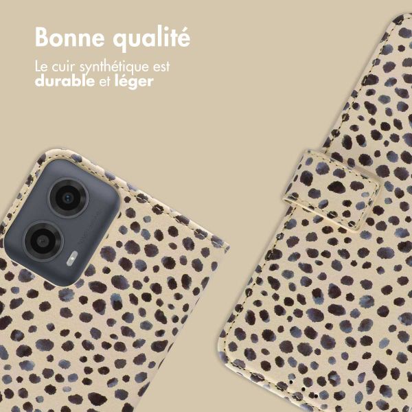 imoshion Étui de télephone portefeuille Design Motorola Moto G34 - Black And White Dots