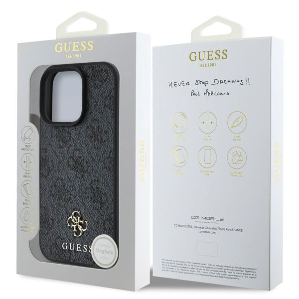 Guess Coque 4G Metal Logo MagSafe Apple iPhone 16 Pro - Noir