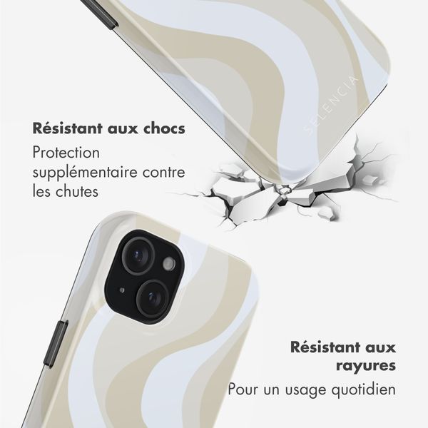 Selencia Coque arrière Vivid avec MagSafe Apple iPhone 15 - Desert Waves Beige