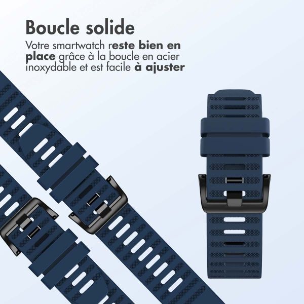 imoshion Bracelet QuickFit® Stripe en silicone  - Connexion Garmin 22 mm - Bleu foncé