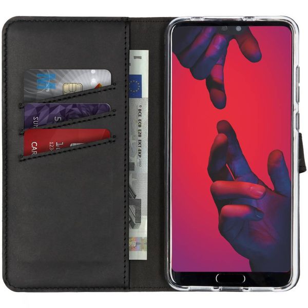 Selencia Étui portefeuille en cuir véritable Huawei P20 Pro - Noir