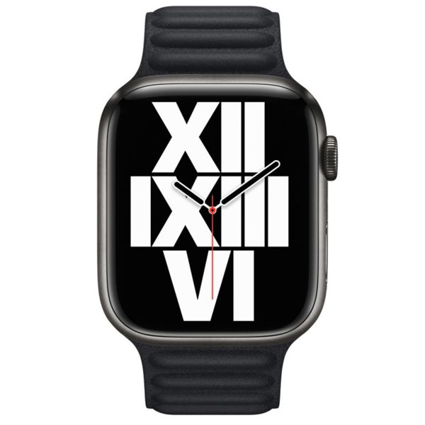 Apple Bracelet Leather Link Apple Watch | 38/40/41/42 mm - Taille M/L - Midnight