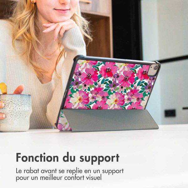 imoshion Coque tablette Design Trifold Apple iPad Air 13 pouces (2026) M4 / (2025) M3 / (2024) M2 - Floral Water Color